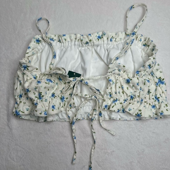 White Floral Cropped Tank Top Women’s Size XXL Wild Fable Target - Picture 8 of 11